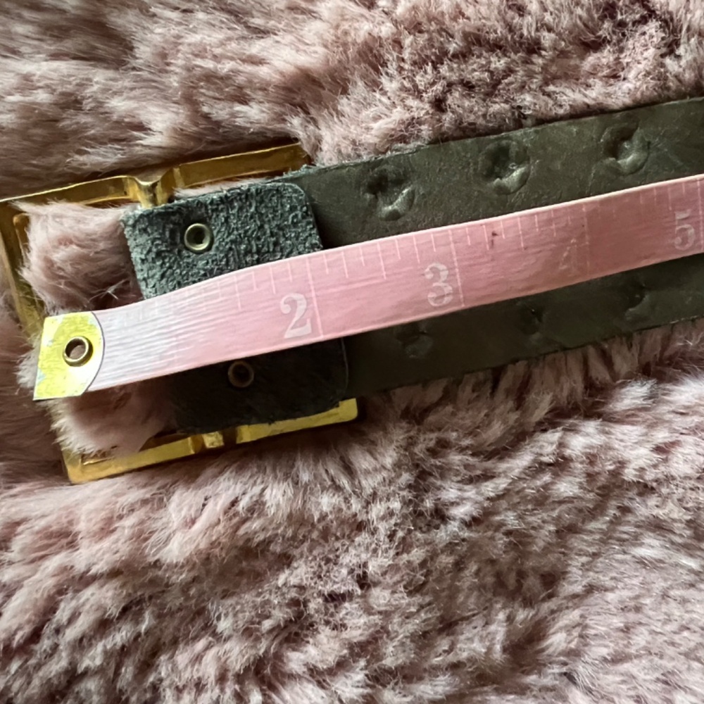 VINTAGE 80s Sage/Olive Suede Gold Tone Bling Studded Fashion Belt - unique! - Picture 12 of 14